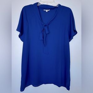 Pleione front tie top, short sleeve